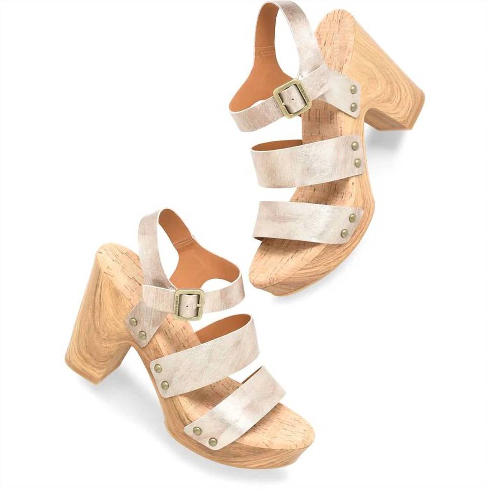 NEW KORK-EASE della slingback platform sandal in light gold - Picture 5 of 5